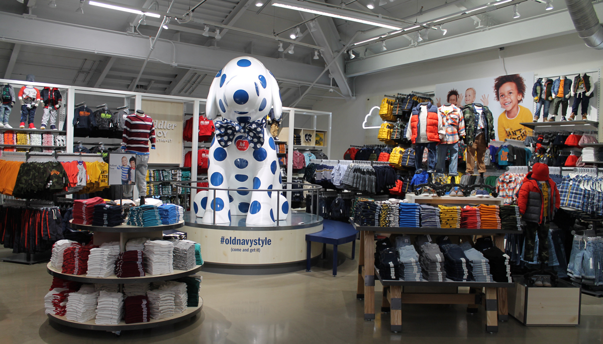 Interior of Old Navy Times Square Store Highlighting Boys Section 