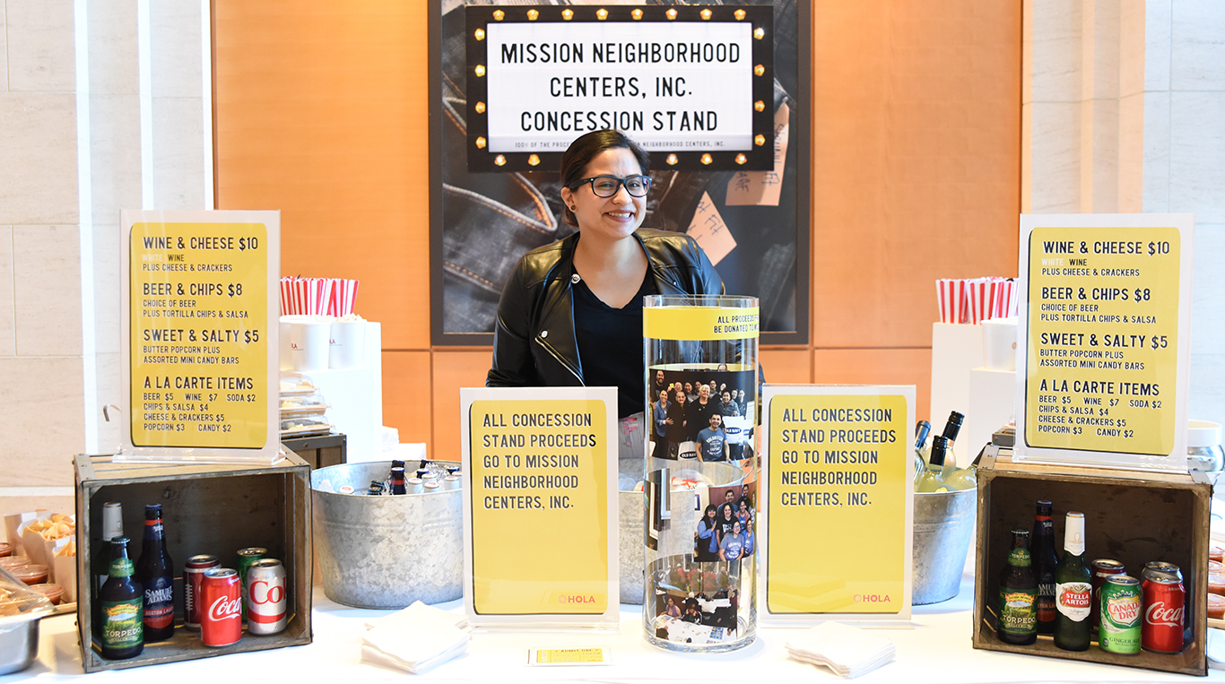 Employee working concession stand