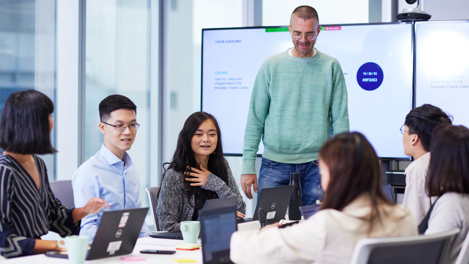 Group of Employees Working in a Conference Room