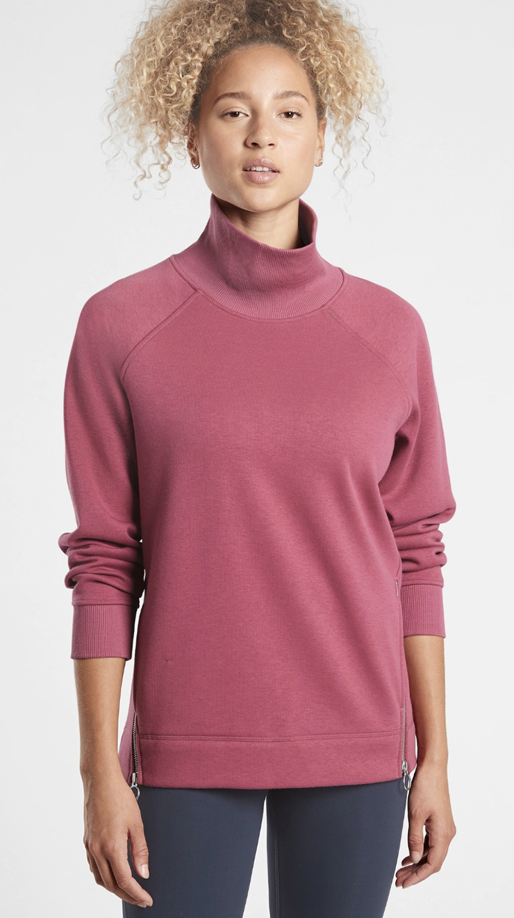 Athleta Cozy Karma Side Zip Funnel Neck