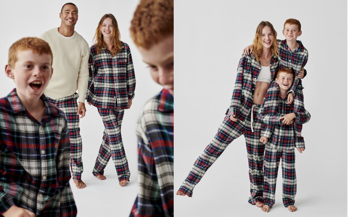 GAP フランネルパジャマ 家族分4着セット(160,150,110,95cm) Gap、ファミリーで楽しめるスリープウェアコレクションを発売 | Gap